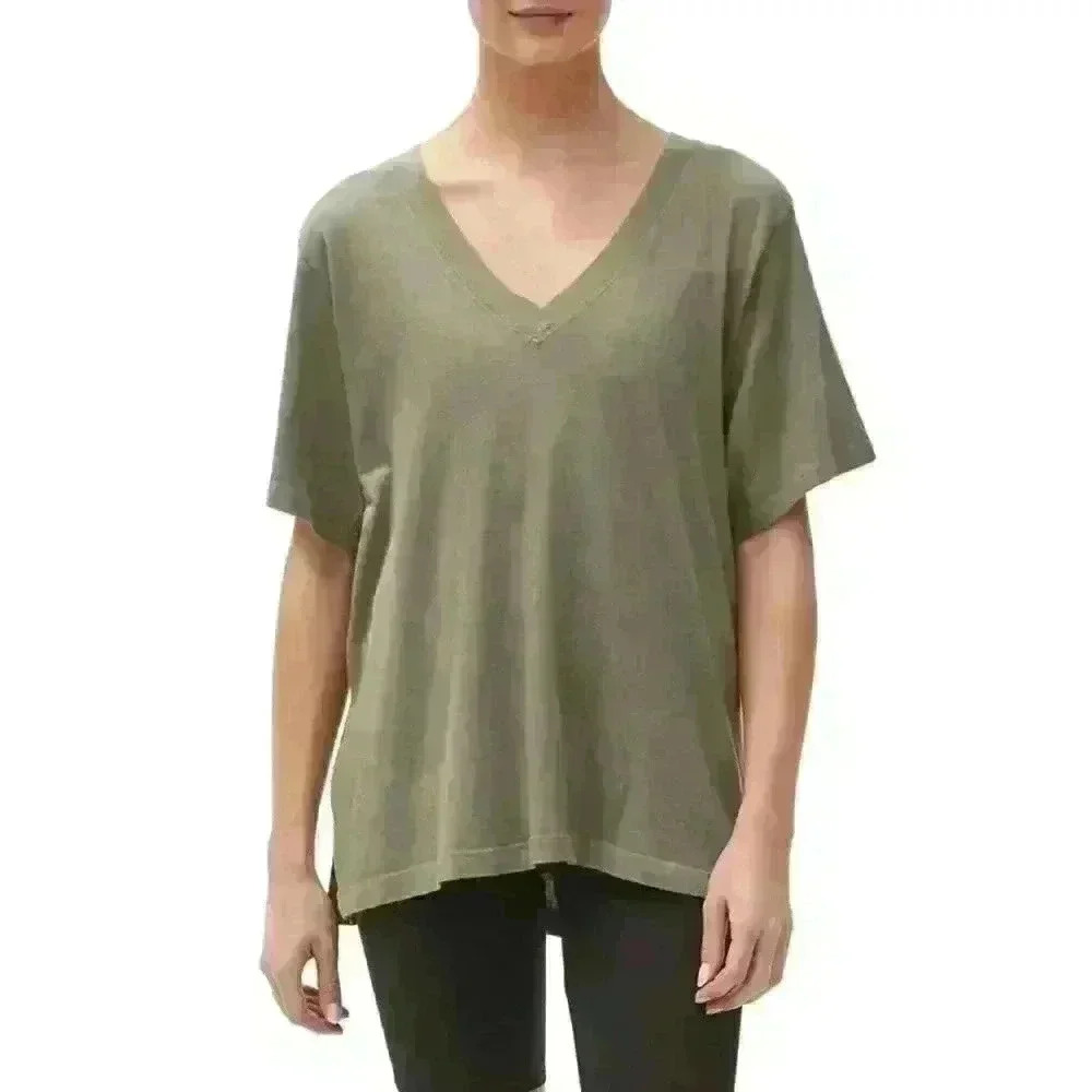 NWT Michael Stars Cyrus V-Neck High-Low Tee - Picture 3 of 13